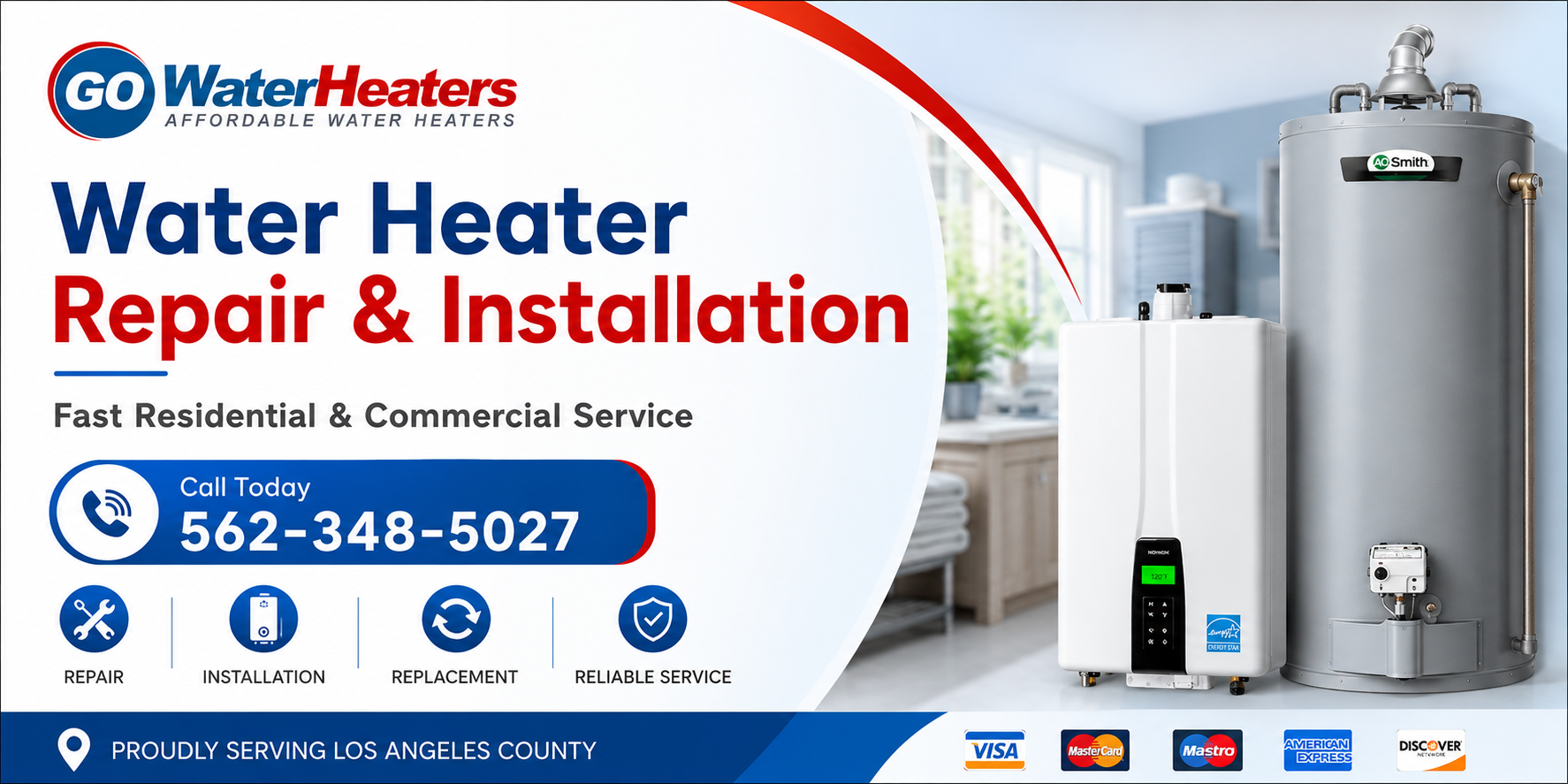AO Smith Water Heater Repair in Long Beach CA by Go Water Heaters